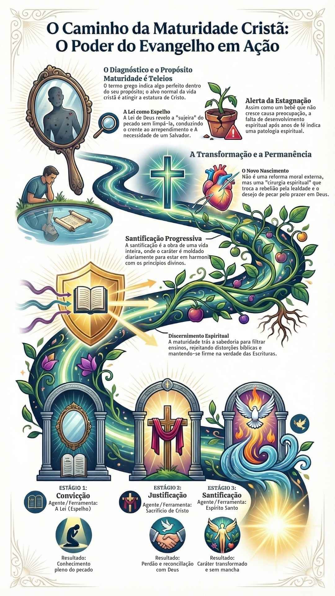 Infográfico: O Caminho Do Poder Do Evangelho Até A Maturidade Cristã Infográfico: O Caminho do Poder do Evangelho até a Maturidade Cristã