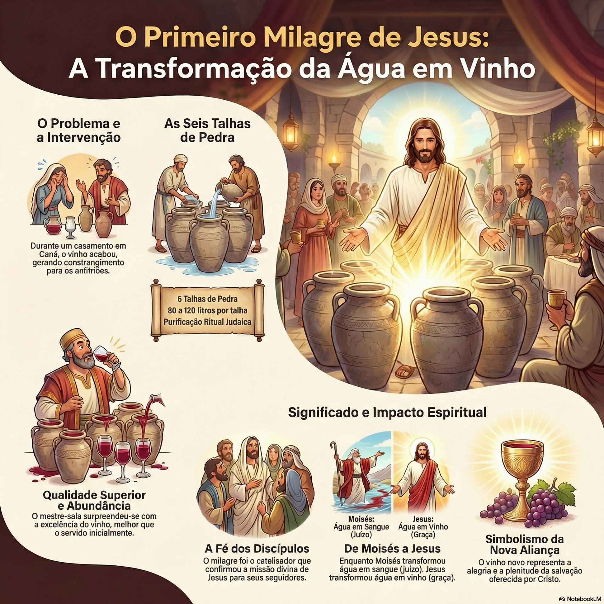 O milagre da transformação da água em vinho em Caná